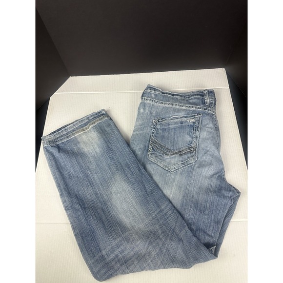 BKE Buckle Men's Jeans Seth 40R Blue South Western Stitch Medium Wash #27 - Picture 4 of 7